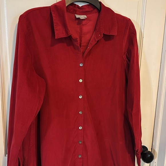 J. Jill Red baby thin corduroy swing top. 100% cotton. Size small - Picture 9 of 11